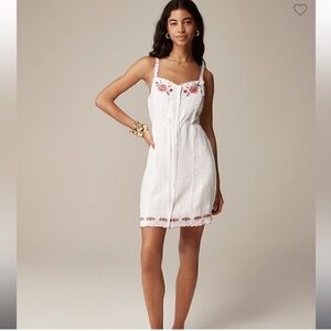 J. Crew Embroidered White Dress